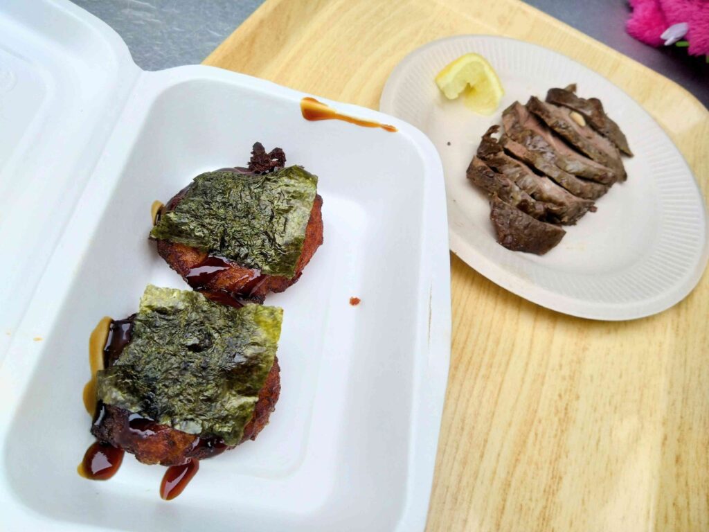 芋餅＆鹿ステーキ